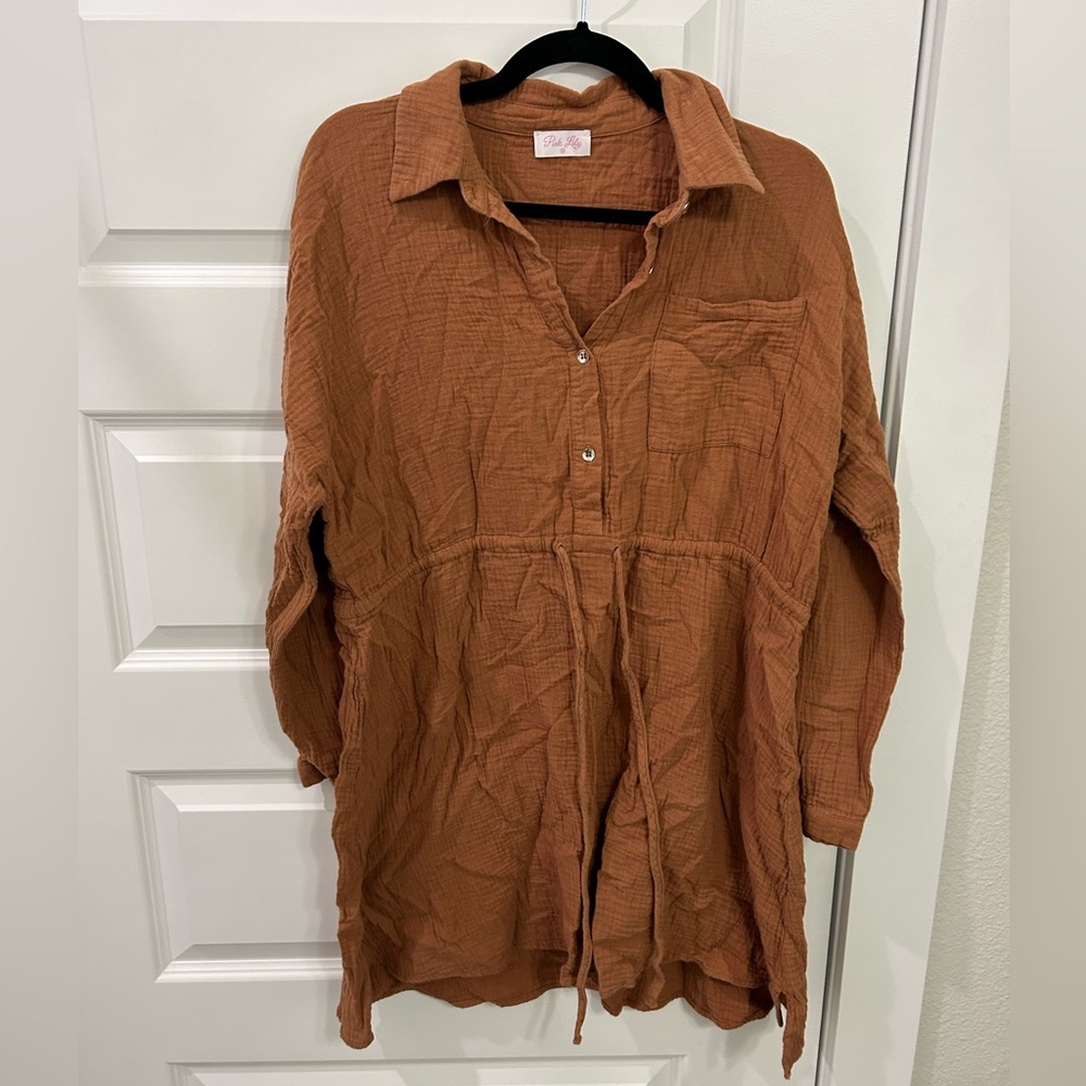 Pink Lily Brown Dress